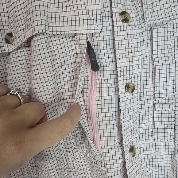 Drake Waterfowl Systems Fishing Shirt Button Down Short Sleeve Pink Plaid XL - Picture 5 of 7